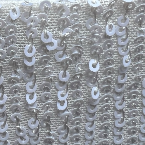 🌻Windsor White Sequins Long Spaghetti Straps Size Small - Picture 8 of 10